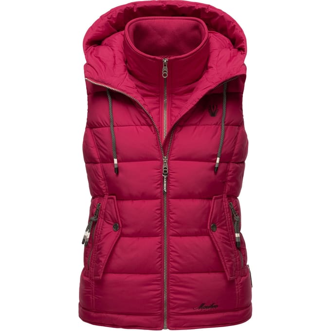 Marikoo dames gewatteerd vest – Taisaa, licht met capuchon & snackvak