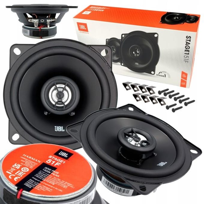 JBL STAGE1 51F - Autospeakers - 13 cm - 2-weg Coaxiaal - 150W piek - Zwar