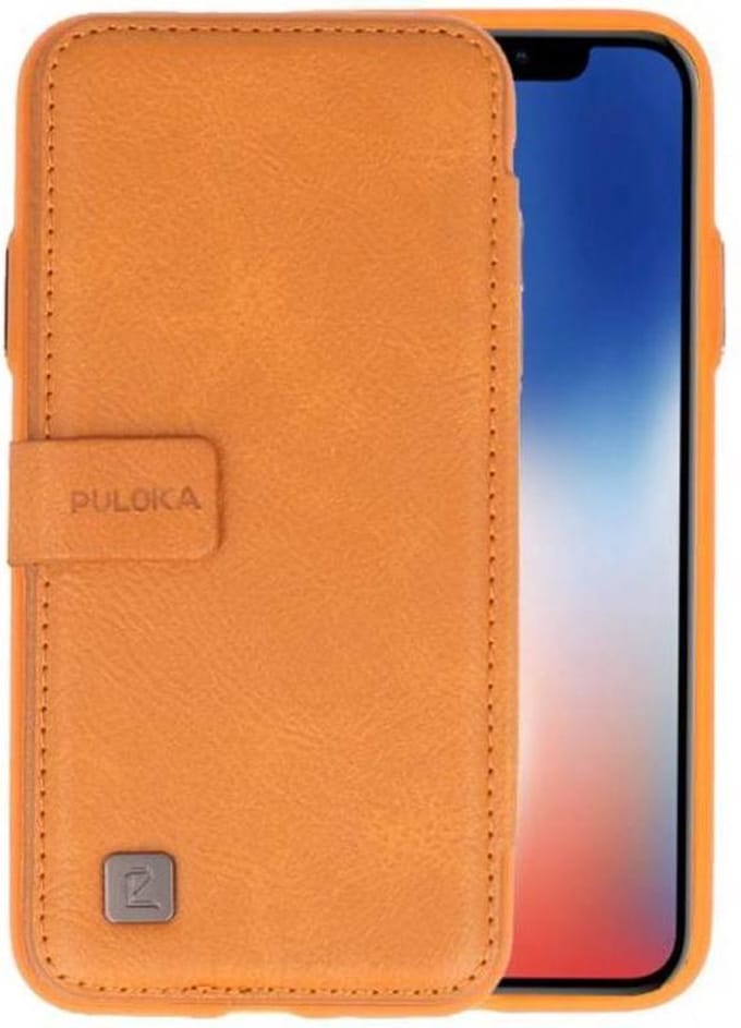 Bruin Back Cover Book Design Hoesje voor iPhone X