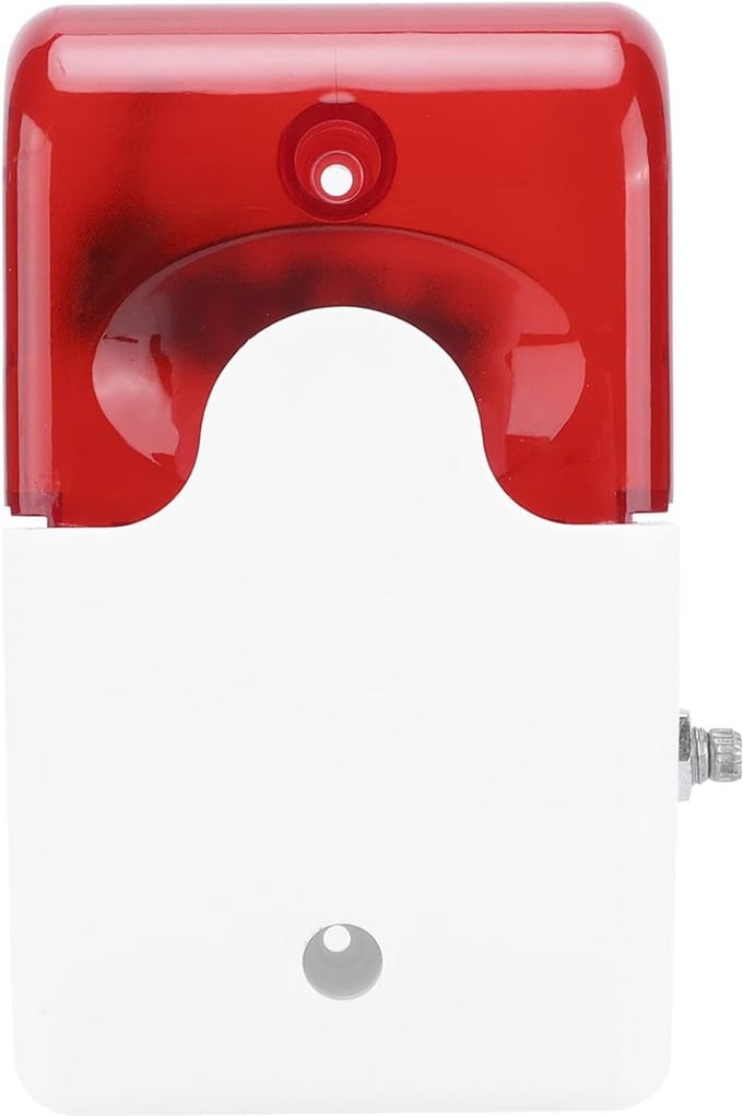 Geluid Licht Alarm - Stroboscoop Sirene - Diefstal Waarschuwing - Volume Instelbaar - 12V DC - Rood