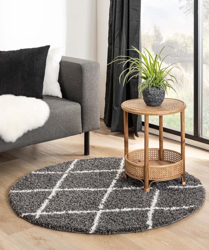 Rond berber vloerkleed - Habitat grijs/wit 80