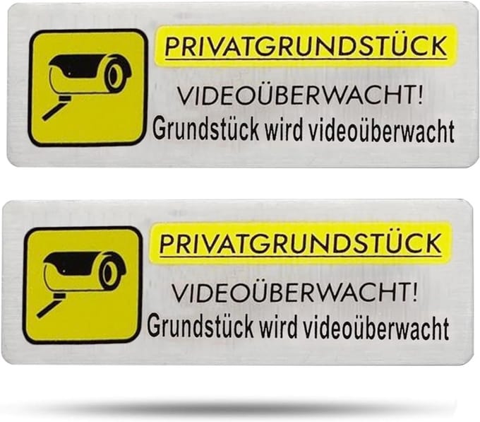 Bewakingscamera Borden - Privacy Stickers - Eigendom Beveiligen - Sterke Lijm - 85 x 3 cm - Geborsteld Aluminium