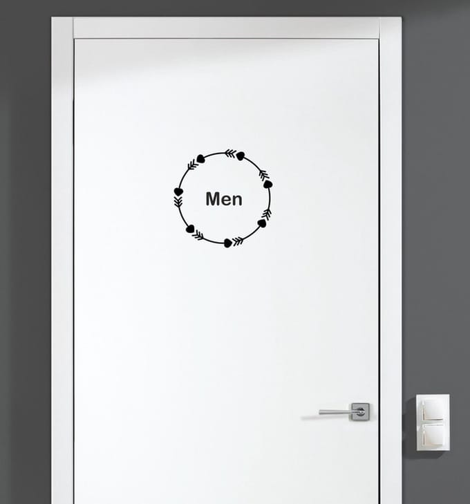 Deursticker - Men - Zwart 15x15