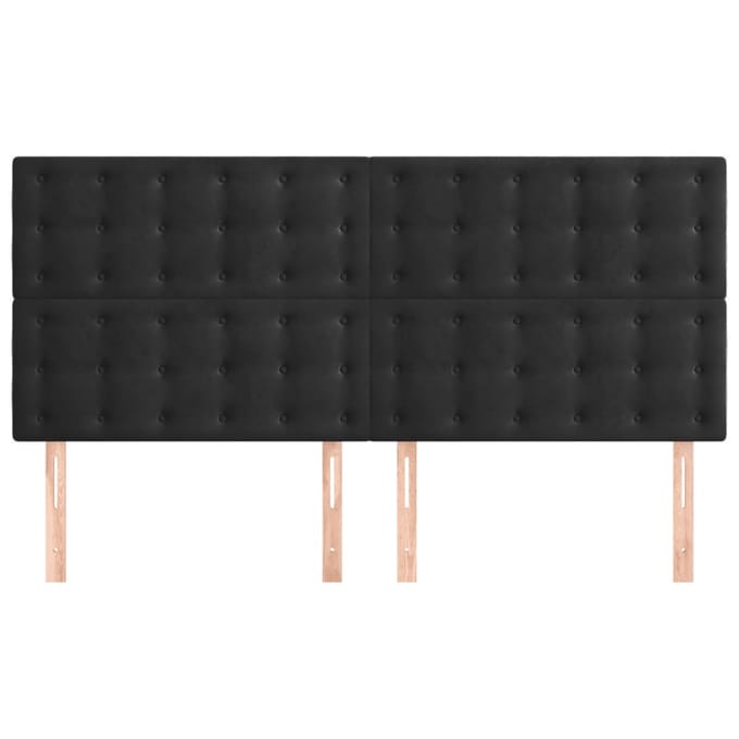 vidaXL - Hoofdbord - zwart - 160x5x118/128 - cm - fluweel