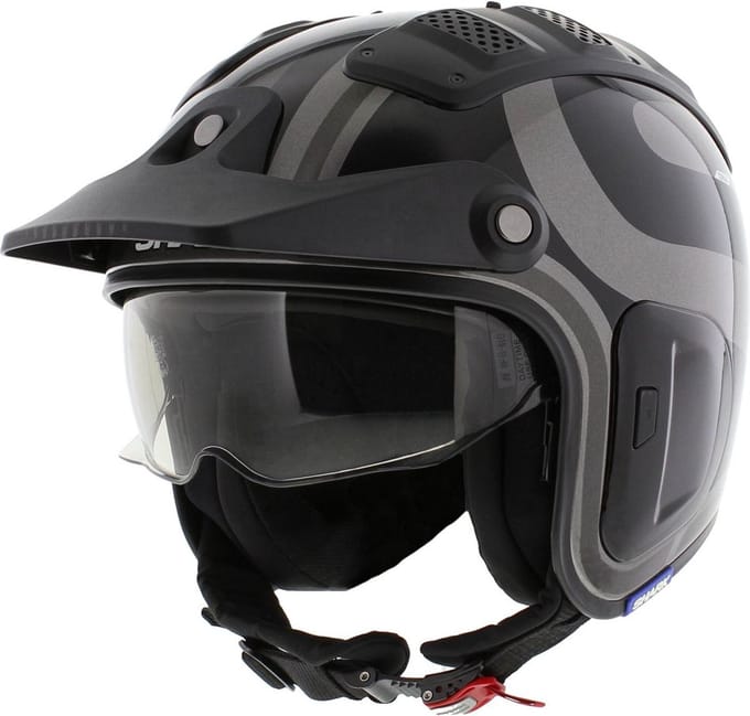 Shark X-Drak 2 Trail Helm Thrust-R glans antraciet zwart XS - Motorhelm Scooterhelm
