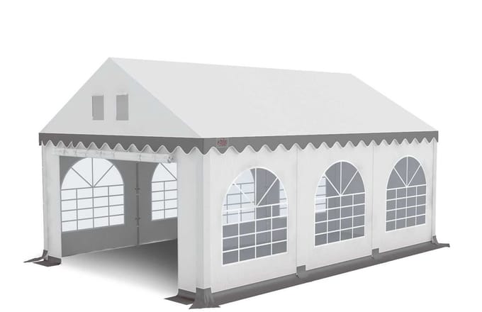GO-PRO | 4x6 | Partytent | Met grondframe | Wit-Grijs