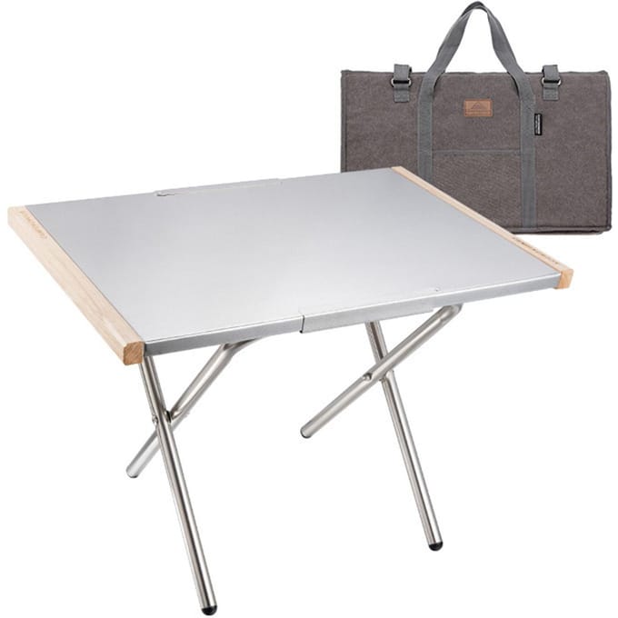 Petite table en acier pliable facile à ranger résistante aux hautes températures agréable installation rapide Small white