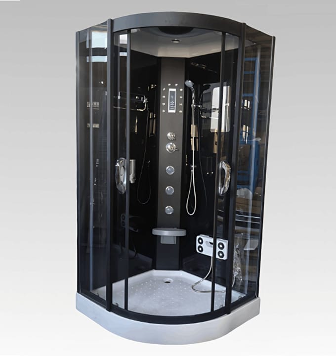 Move Welness Douchecabine met Hydromassage, Zwart Glas