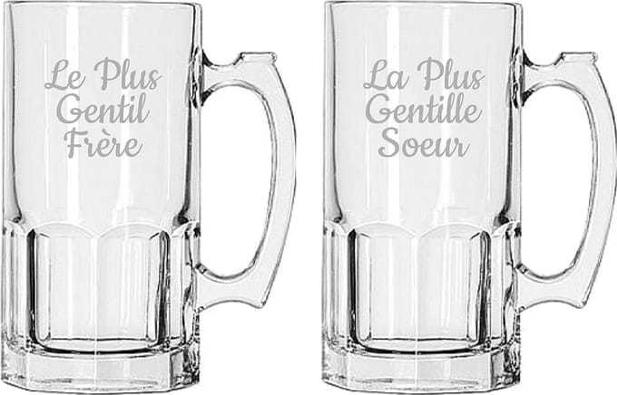 Bierpul gegraveerd - 1ltr - Le Plus Gentil Frère & La Plus Gentille Soeur