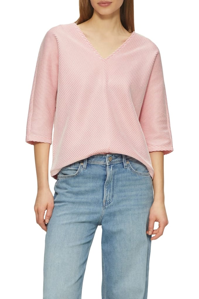 s.Oliver - female - Shirt met gestructureerde strepen en vleermuismouwen