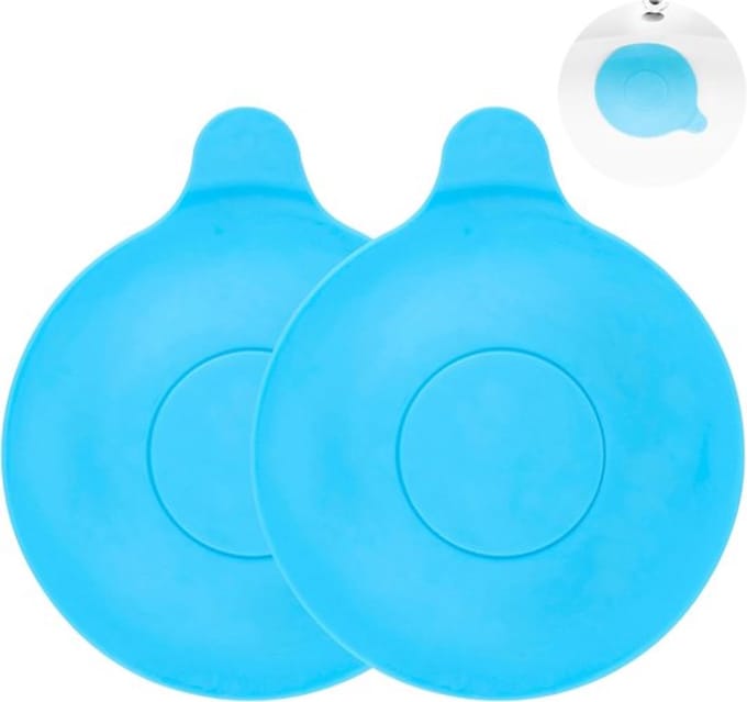 ​Azalia Universele Afvoerplug - Set van 2 - Siliconen Stop voor Bad, Douche & Keuken - Blauw - Ø 13cm