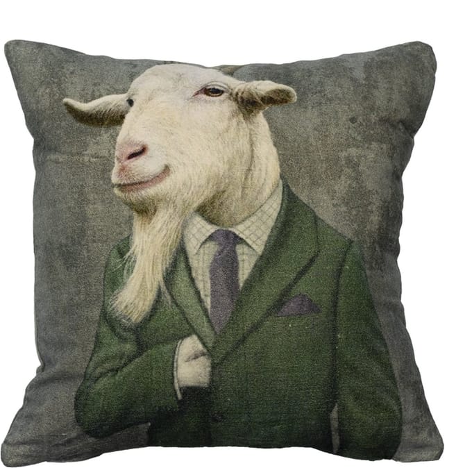 kussen fluweel preppy geit 45x45cm*