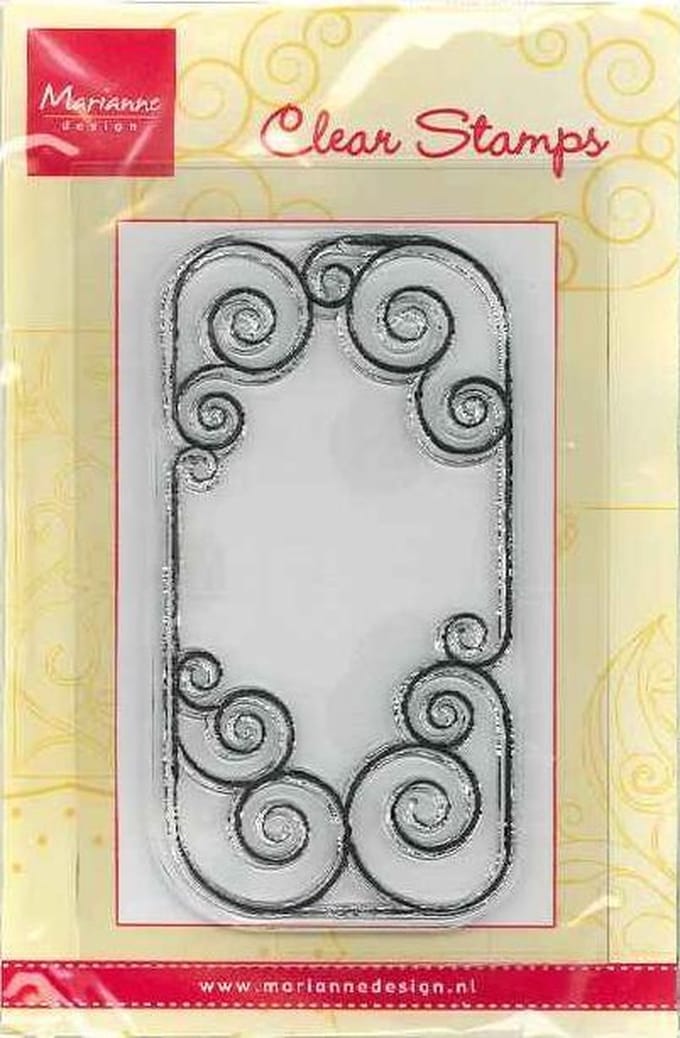 CS0841 Marianne Design - Achtergrond Stempel - kader Curls - label swirls krullen