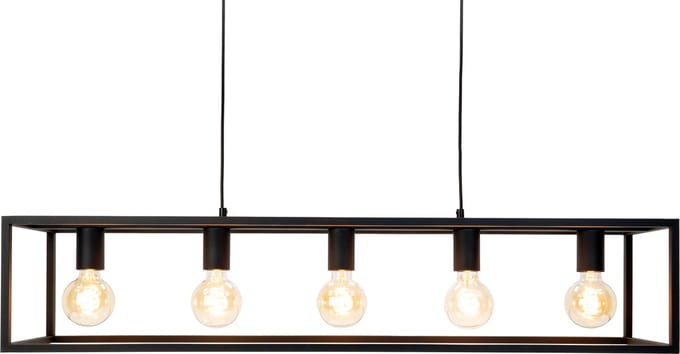 EGLO Eldrick Hanglamp - E27 - 100 cm - Staal - Zwart