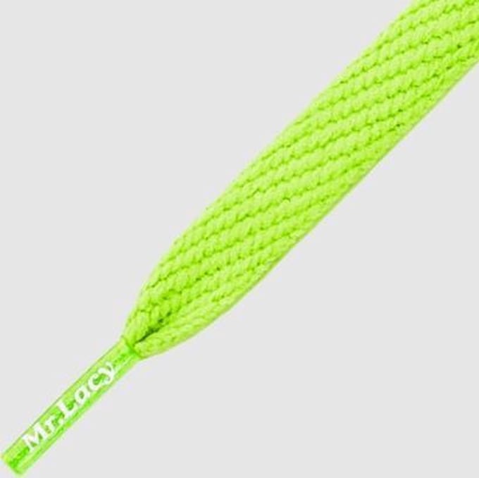 10 mm x 110 cm Plat Neon Groen - Mr.Lacy Junior Toddler Sneaker schoenveters