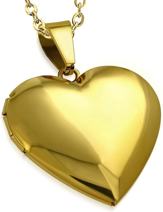 Montebello Ketting Ariel G - 316L Staal - Hart - Medaillon - ∅30mm - 45cm