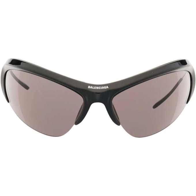 Balenciaga Logo Print Onregelmatig Montuur Zonnebril Dames zonnebril BB0232S001 Basic Packaging-Eyeglass Case,F,Black gray