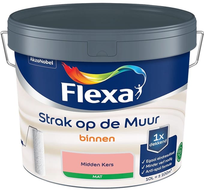 Flexa - Strak Op De Muur Binnen Mat - Midden Kers - Mengverf - 10 L