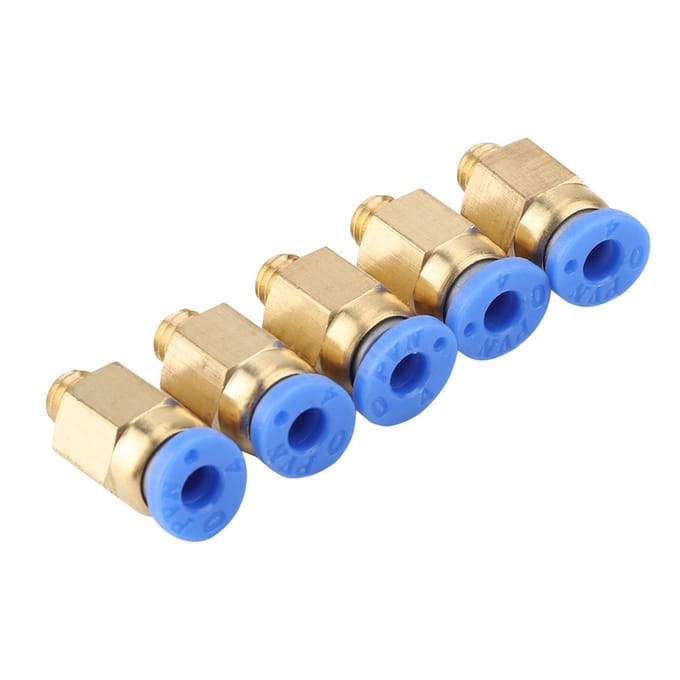5 stuks 3D-printeraccessoires PC4M6 rechte pneumatische verbinding buitendiameter 4 mm beige