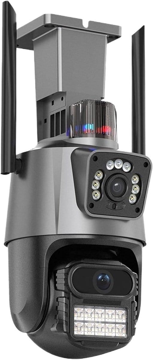 Beveiligingscamera - IP camera - Thuis bewaken - Dubbele lens dual display - 8 MP 4K - Wit