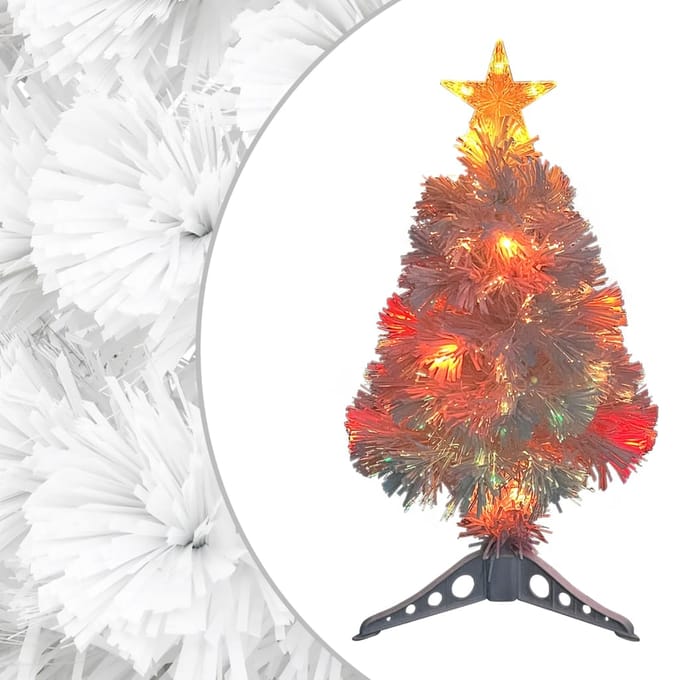 vidaXL - Kunstkerstboom - met - verlichting - 64 - cm - glasvezel - wit