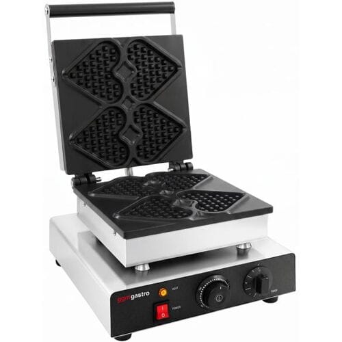 GGM Gastro Waffeleisen - Einzeln - Manuell - 1,75 kW - Form: Mini-Herz - Backplatten teflonbeschichtet