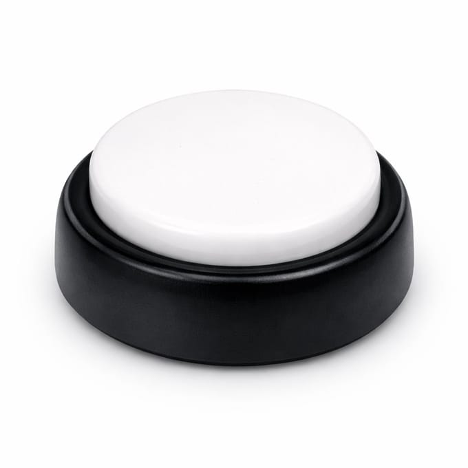 Sprekende tijdknop – slechthorend & slechtziend– 9 cm – wit