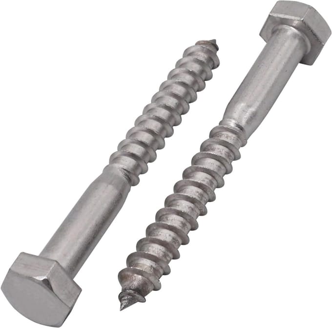 Houtschroeven RVS A2 Zeskantkop M8x70mm - DIN 571 Lagbouten (30st)