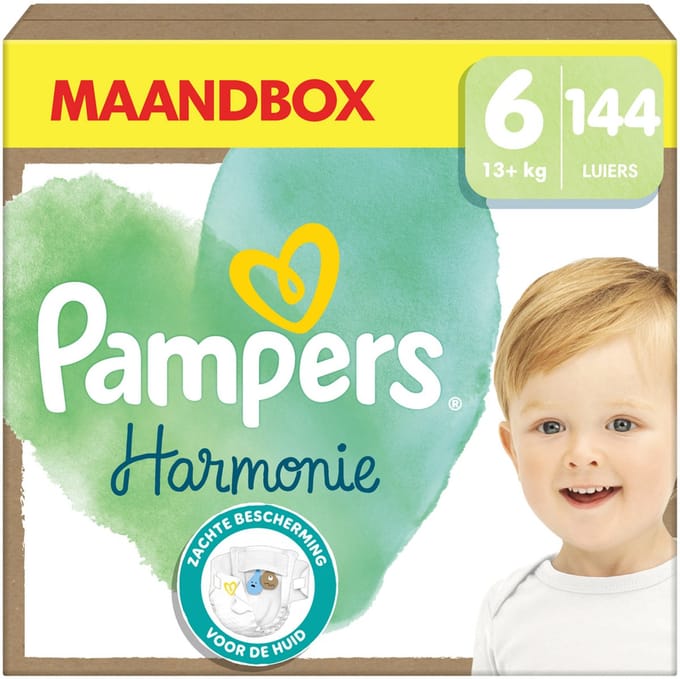 Pampers Harmonie Luiers Maat 6 Maandbox - 144 Luiers - 13kg+