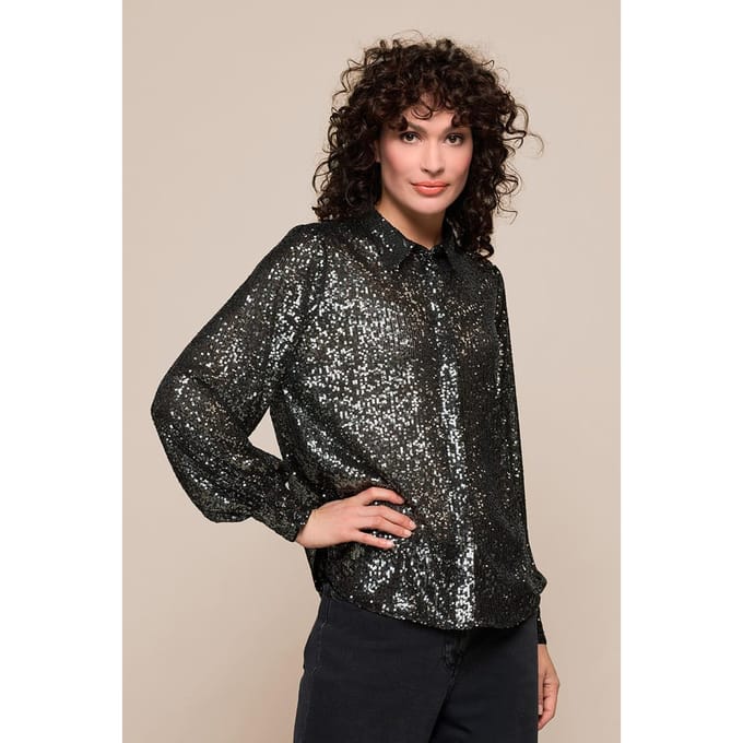 Cerise Blouse Donker Metallic