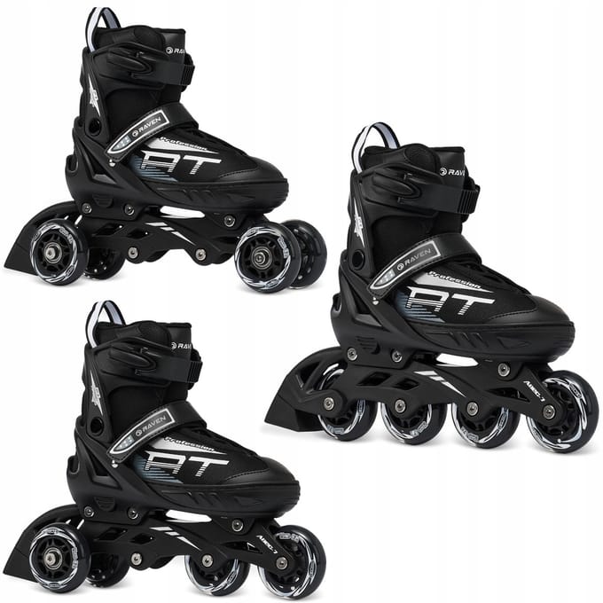 RAVEN Profession 3-in-1 Inline Skates/Rolschaatsen Zwart Maat 38-42