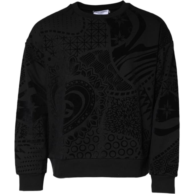 Velvet Print Ronde Hals Sweatshirt
