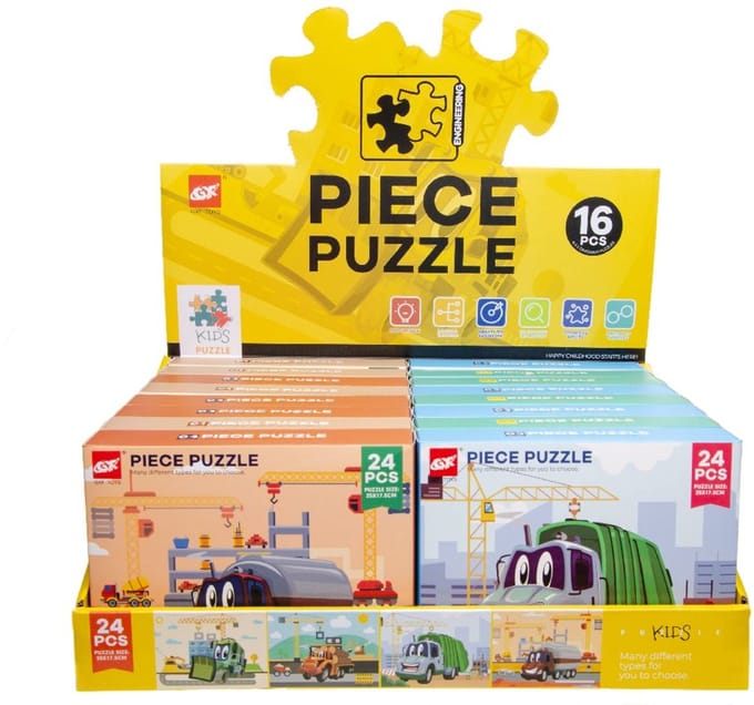 Duckiez Puzzel Voertuigen 24st. - 1 stuk