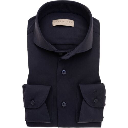 John Miller Overhemd Uni Slim Stretch Donker Blauw / male