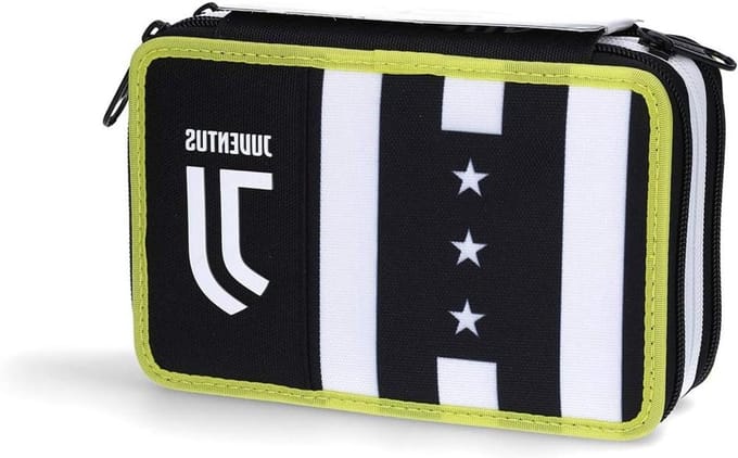 Seven Etui voor school, 3 ritssluitingen, Juventus – Winner Forever – Officieel product – Uitrusting