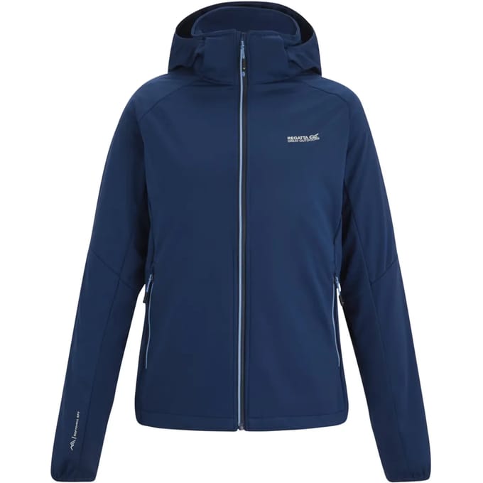 Bourda dames softshelljas met capuchon, windbestendig