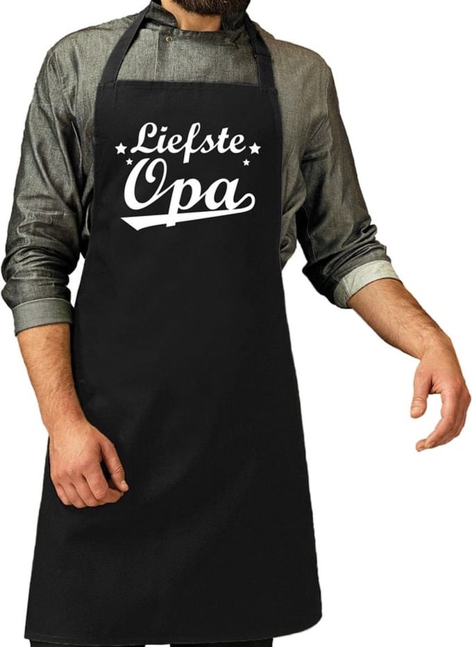 Liefste opa cadeau bbq/keuken schort heren - kado schort voor opa