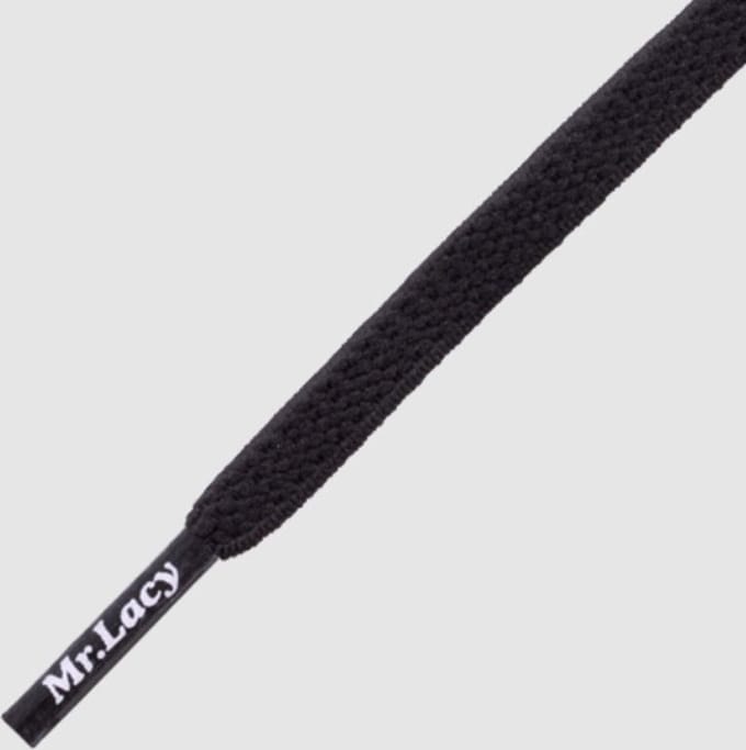 Mr. Lacy - Schoenveter - Flexies - Plat - Zwart  - Elastische veters - Lengte70 cm