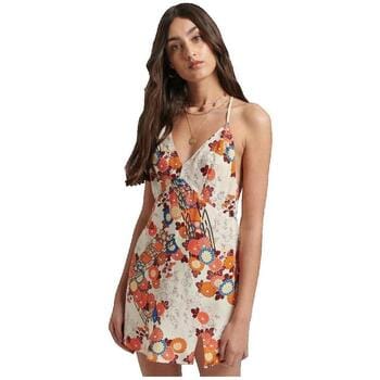 Superdry Vintage Mini Mouwloze Korte Jurk Wit S Vrouw