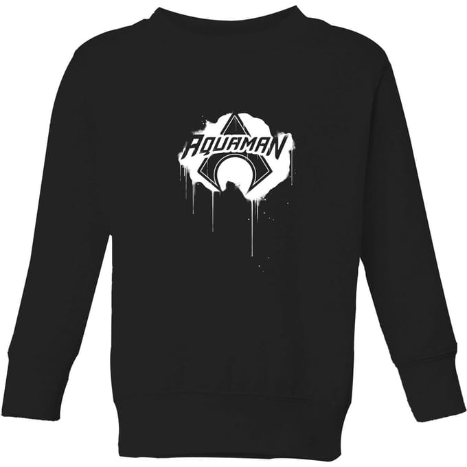 Justice League Graffiti Aquaman Kids' Sweatshirt - Black - 146/152 (11-12 jaar)