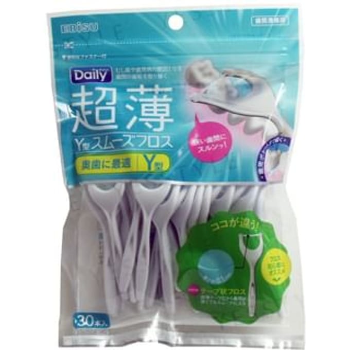 EBISU - Daily Ultra Thin Y-Shaped Smooth Floss 30 pcs