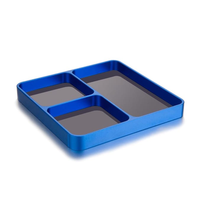Magnetische Desktop Schroeven Gereedschap Onderdelen Bak Houder Opbergplaat Doos Koffer blauw
