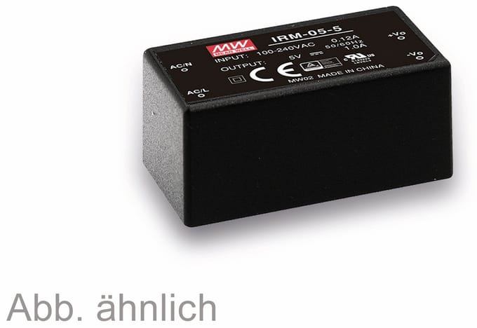 MEAN WELL AC/DC-printvoeding IRM-05-5, 5 V-/1 A, 5 W