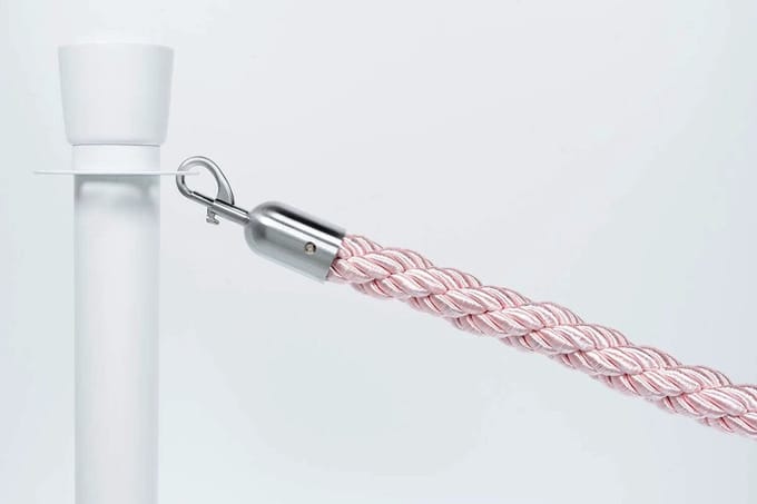 Afzetkoord Gedraaid | Roze - Geborsteld Chromen sluiting