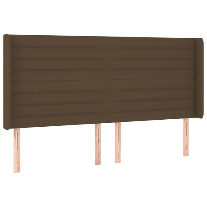vidaXL - Hoofdbord - LED - 203x16x118/128 - cm - stof - donkerbruin