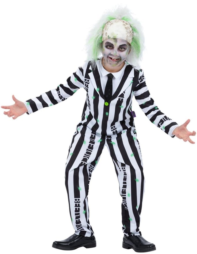 Smiffys - Beetlejuice Kinder Kostuum - Kids tm 12 jaar - Zwart/Wit