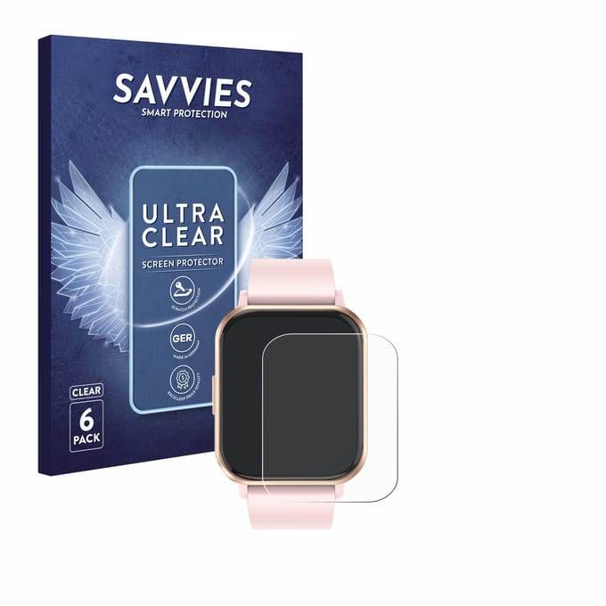 Savvies - Screenprotector voor walkbee Smartwatch 1.83" - Folie Beschermfolie transparant 6 Stuks