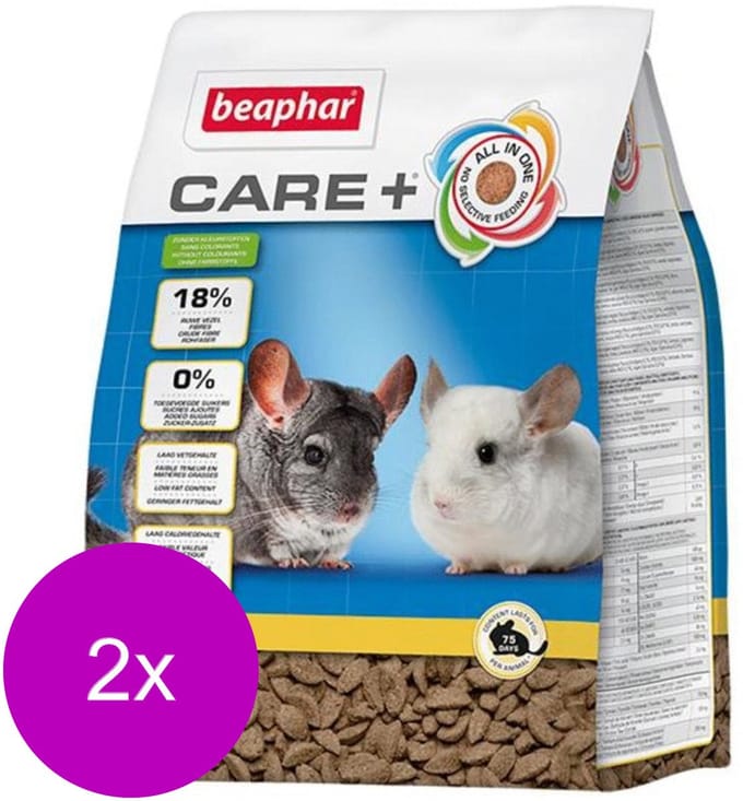 Beaphar Xtravital Care+ Chinchilla - 2 St à 1,5 kg - Chinchillavoer