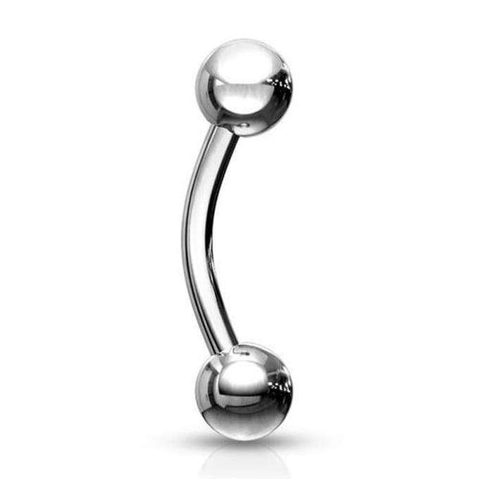 Piercing curved rond basis extern 1.2x6x3 - zilver - LMPiercings