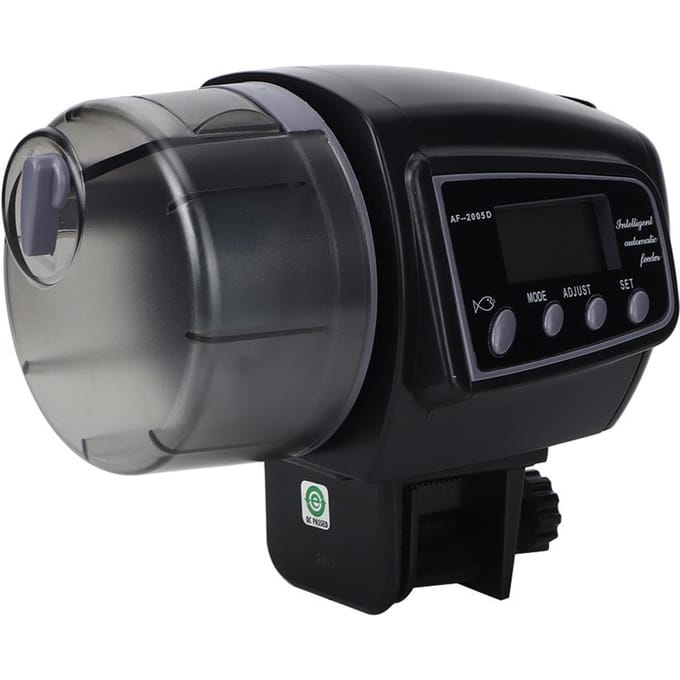 Verstelbare Automatische Voederautomaat Voedseltimer met Display voor Vissenkom Aquarium gray